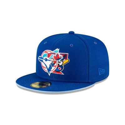 Blue Toronto Blue Jays Hat - New Era MLB Double Logo 59FIFTY Fitted Caps USA1365928